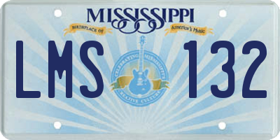 MS license plate LMS132