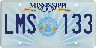 MS license plate LMS133