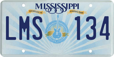 MS license plate LMS134