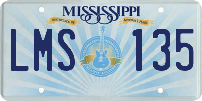 MS license plate LMS135