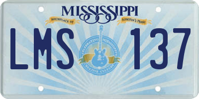 MS license plate LMS137