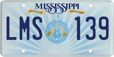 MS license plate LMS139