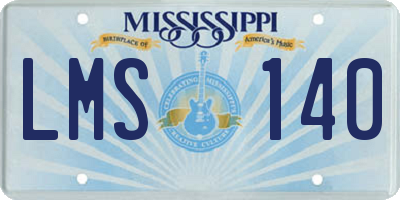 MS license plate LMS140