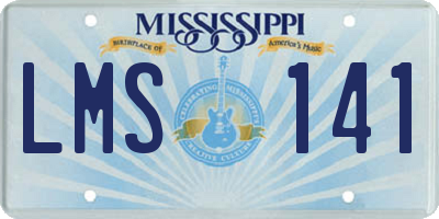 MS license plate LMS141