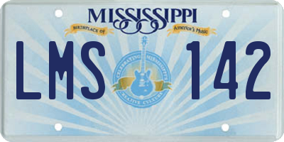 MS license plate LMS142
