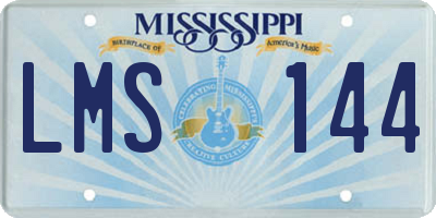 MS license plate LMS144