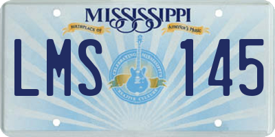 MS license plate LMS145