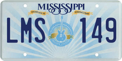 MS license plate LMS149