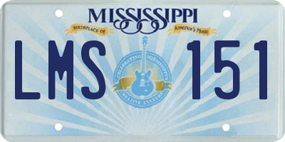 MS license plate LMS151