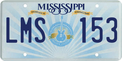 MS license plate LMS153