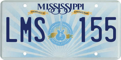 MS license plate LMS155