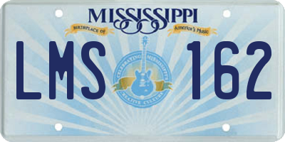 MS license plate LMS162