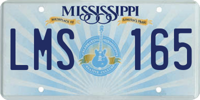 MS license plate LMS165