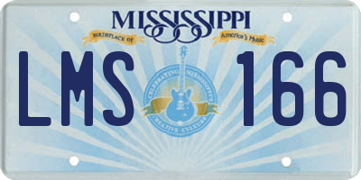 MS license plate LMS166