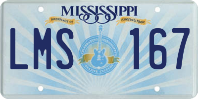 MS license plate LMS167