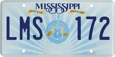 MS license plate LMS172