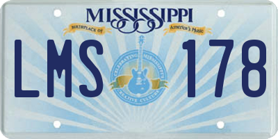MS license plate LMS178