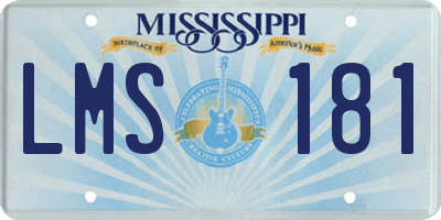 MS license plate LMS181