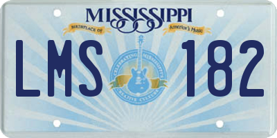 MS license plate LMS182