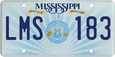 MS license plate LMS183