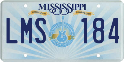 MS license plate LMS184