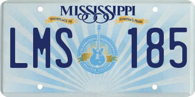 MS license plate LMS185