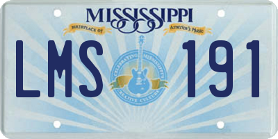 MS license plate LMS191