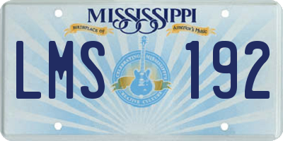 MS license plate LMS192
