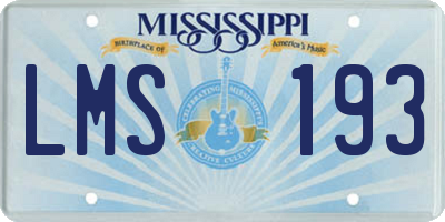 MS license plate LMS193