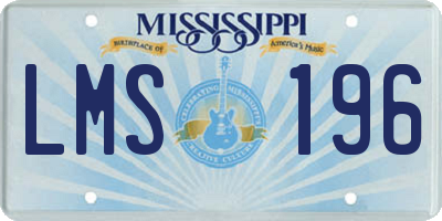 MS license plate LMS196