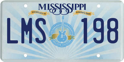 MS license plate LMS198