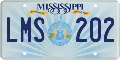 MS license plate LMS202