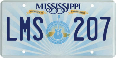 MS license plate LMS207