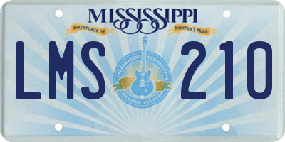 MS license plate LMS210