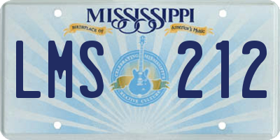MS license plate LMS212