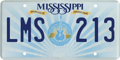 MS license plate LMS213