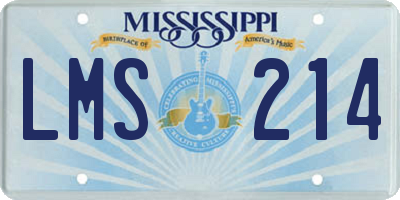 MS license plate LMS214