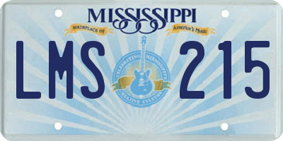 MS license plate LMS215