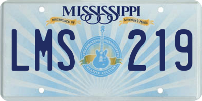 MS license plate LMS219