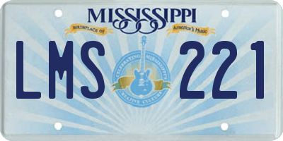 MS license plate LMS221
