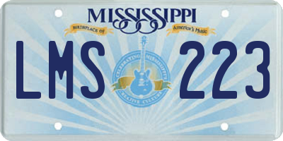 MS license plate LMS223