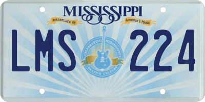 MS license plate LMS224