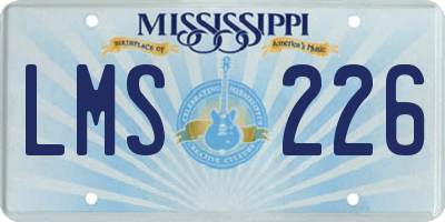 MS license plate LMS226