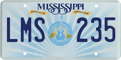 MS license plate LMS235