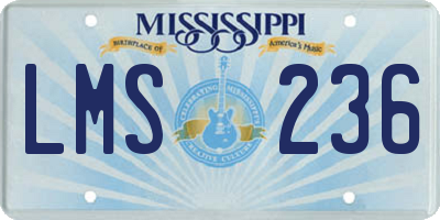 MS license plate LMS236