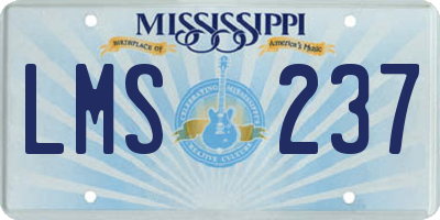 MS license plate LMS237