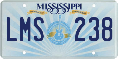 MS license plate LMS238