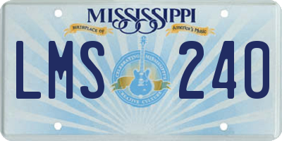 MS license plate LMS240
