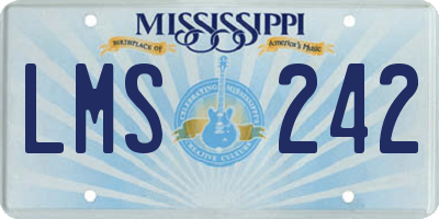 MS license plate LMS242