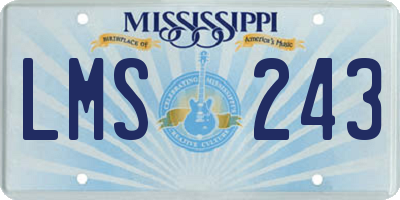 MS license plate LMS243